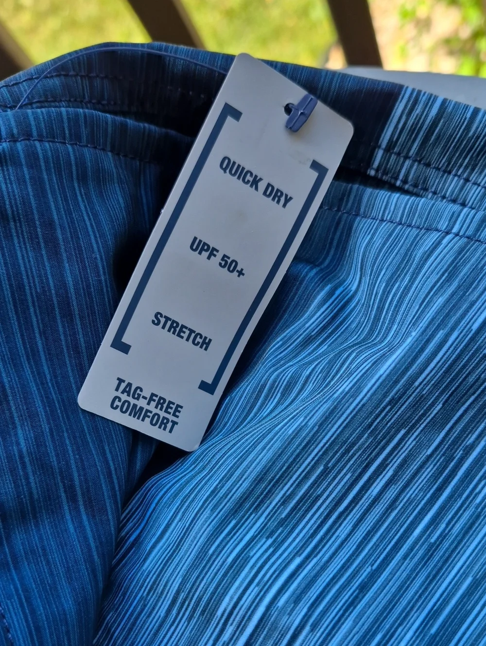 George Men's Large Blue Striped Swim Trunks with Drawstring - New